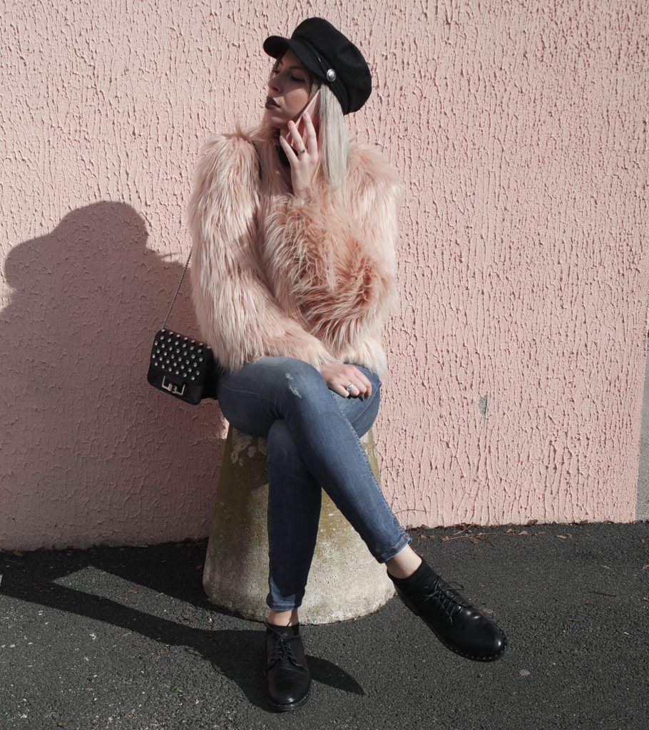 pink faux fur