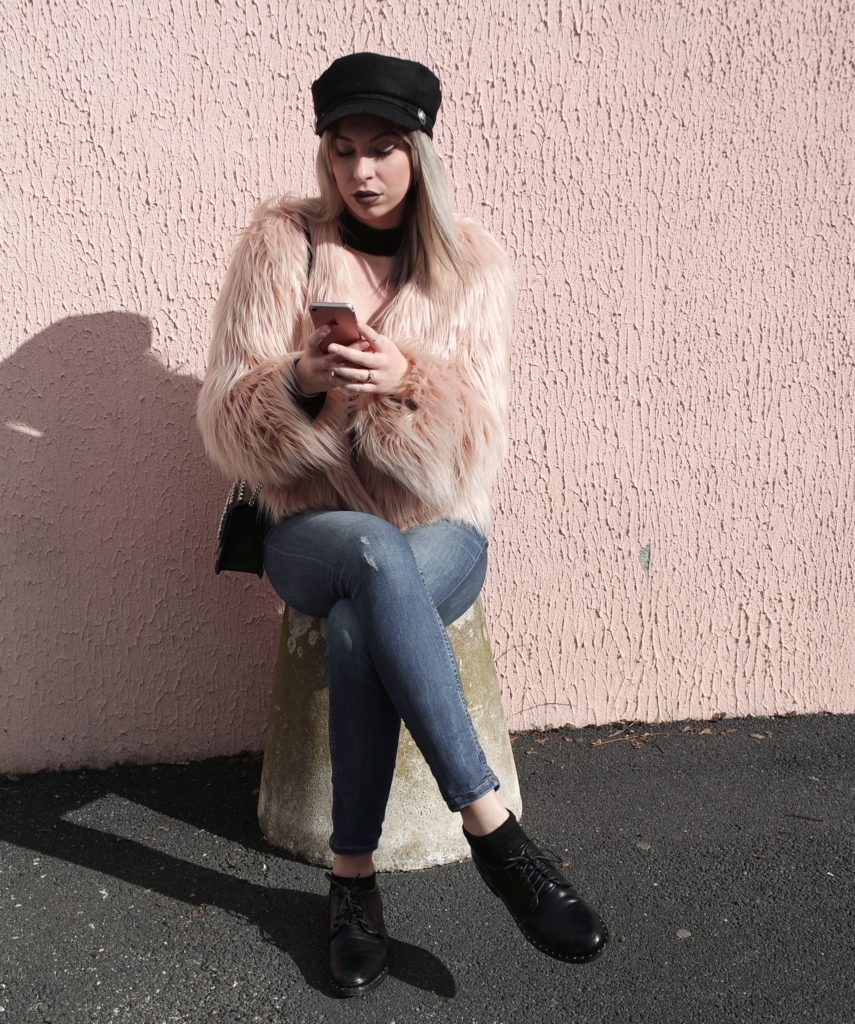 pink faux fur