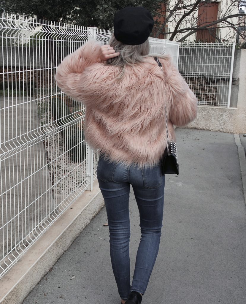 pink faux fur