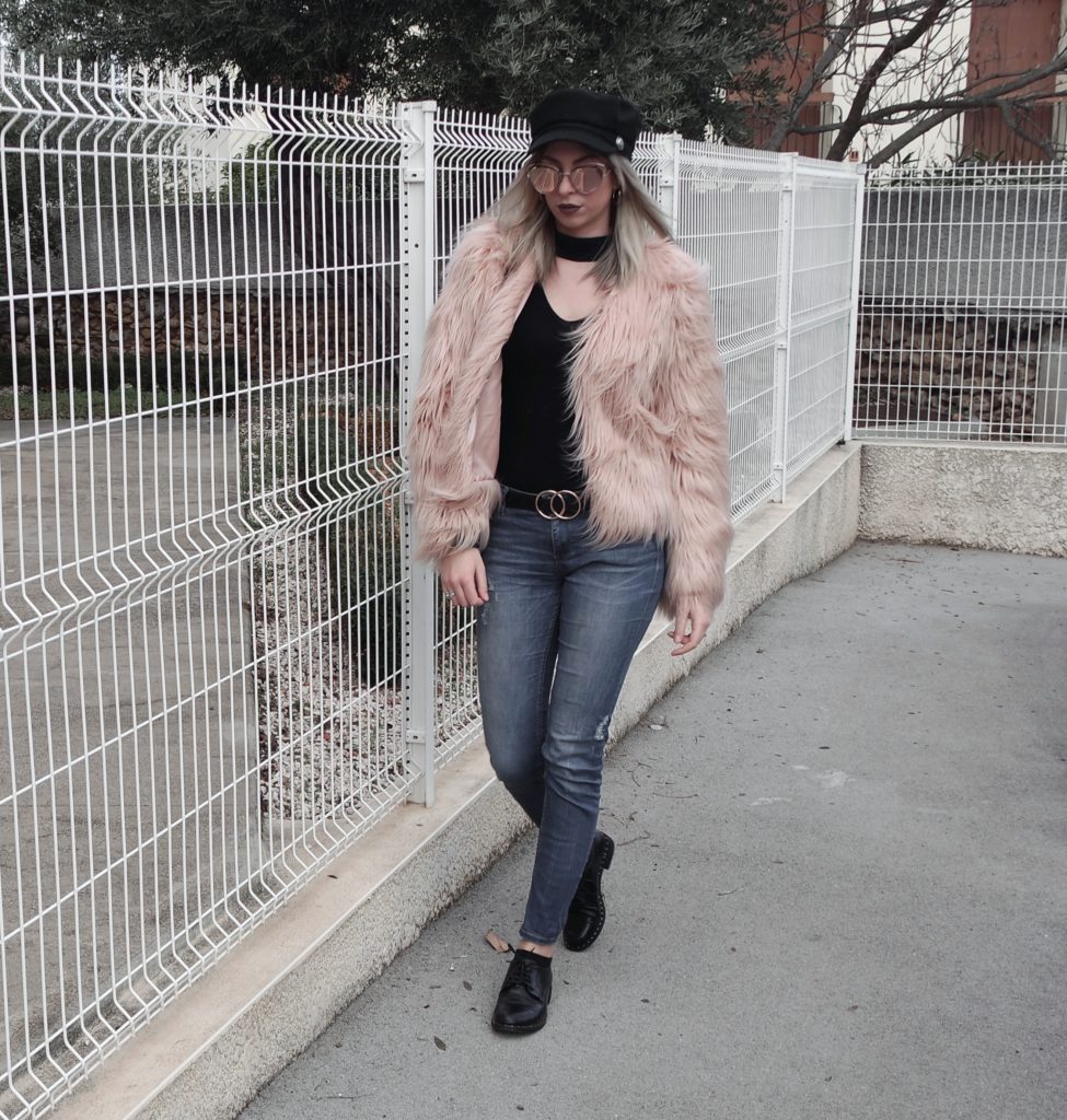 pink faux fur